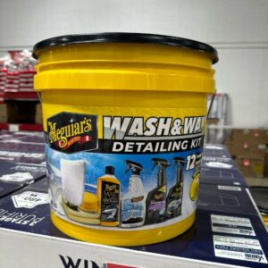 Meguiar’s 12 Piece Car Wash & Wax Detailing Kit Bucket Glass & Interior Cleaner